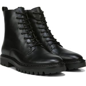 Vince Cabria Lug Water Resistant Lace Up and Zipper Combat Black Boot Size 10